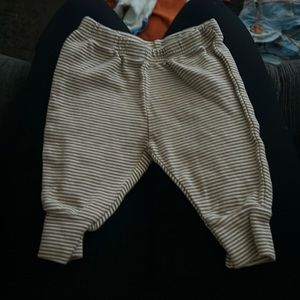 Brown and white striped pants